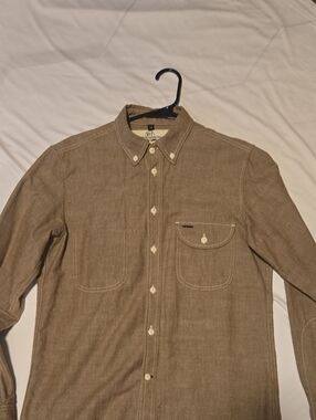 Men's RGT Rouge Territory Tan Button-Down Shirt with Chest Pocket
